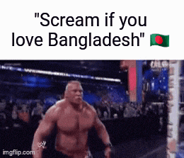 a picture of a muscular man with the words " scream if you love bangladesh " on the bottom