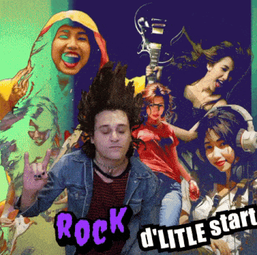 a collage of images with the words rock d ' little start on the bottom