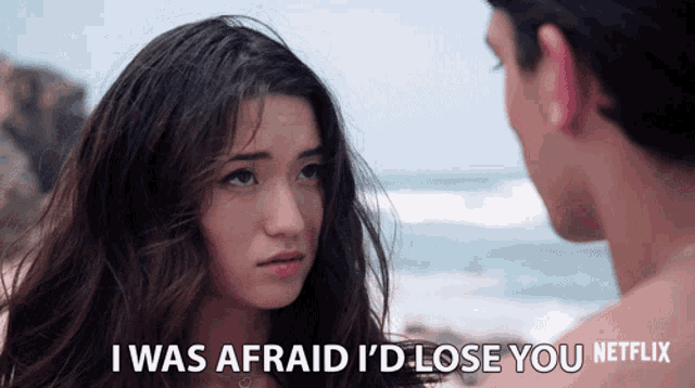 a man and a woman looking at each other with the words i was afraid i d lose you netflix