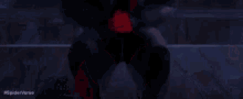 a pixel art of miles morales from spider-man into the spiderverse
