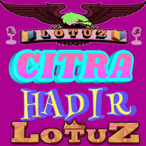 a purple background with the words citra hadir lotuz on it