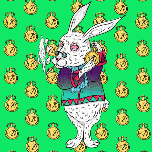 420 Time GIF - Rabbit Alice In Wonderland Smoke GIFs