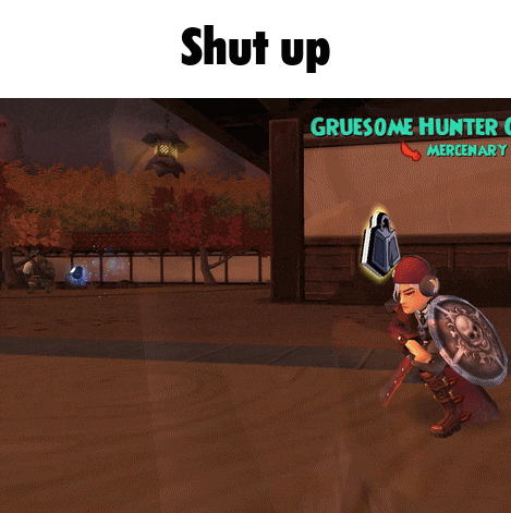a screenshot of a video game with the words gruesome hunter mercenary at the top