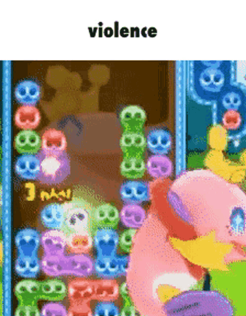 a screenshot of a video game with the word violence on the bottom
