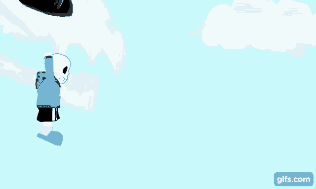 a drawing of a skeleton standing on top of a blue water surface .