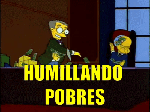 a cartoon scene with the words humillando pobres