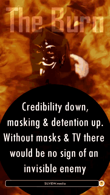 a poster for the burn shows a man with a mask on