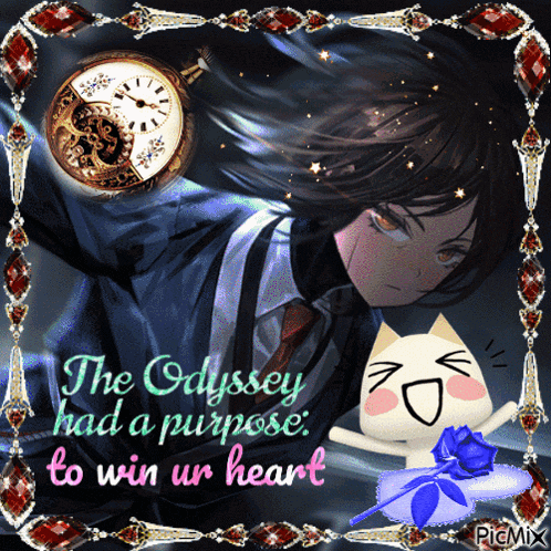 the odyssey had a purpose to win ur heart written in pink