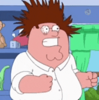 peter griffin from family guy is making a funny face with his mouth open .