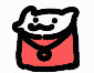 a cartoon cat with a mustache is wearing a red envelope .