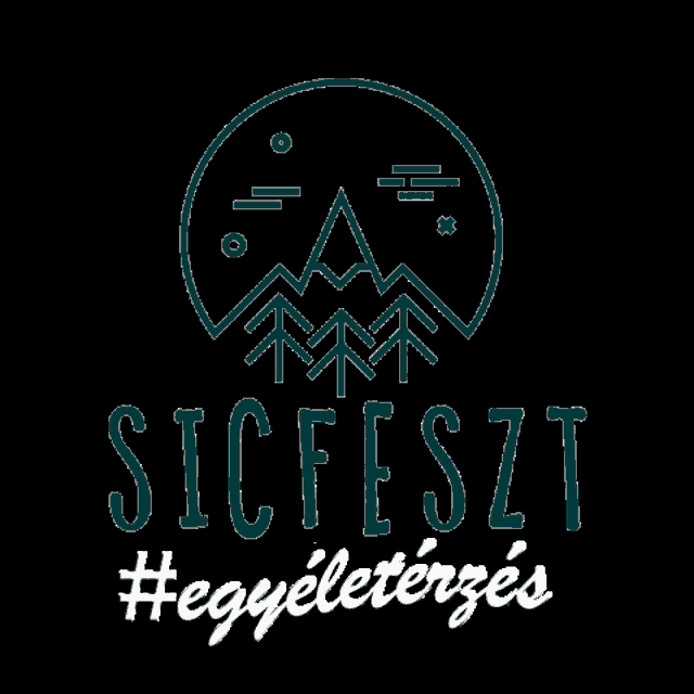 a logo for a company called sicfest with a mountain and trees in a circle on a black background .