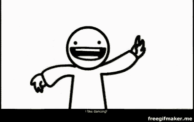 a drawing of a man with his arms outstretched and the words i like dancing below it