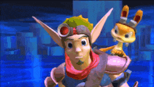 a video game character with a rabbit on his back ..