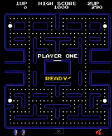 a video game with pac man and sonic playing it