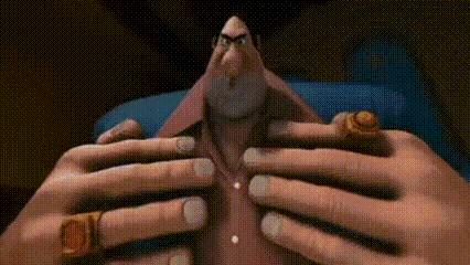 a close up of a person 's hands holding a cartoon character 's chest .