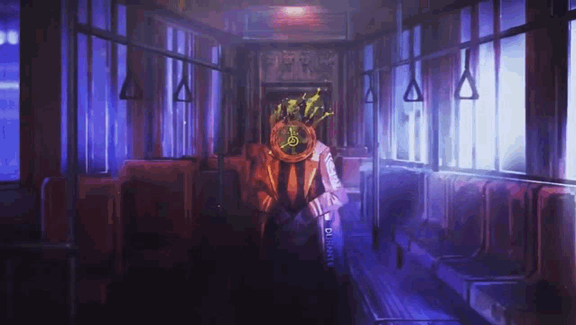 a painting of a person with a clock on their head that says ' delaware '