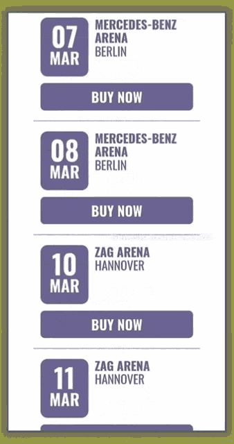 a buy now page for lanxess arena cologne shows the date of march 14