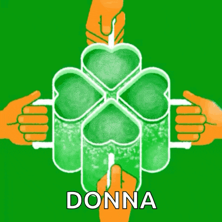 a greeting card for st. patrick 's day with a clover and hearts