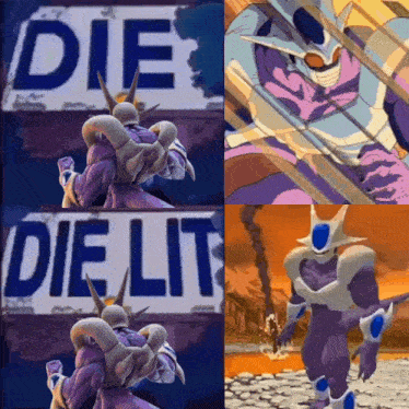 a collage of images with the words die lit on the top