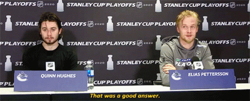 Elias Pettersson That Was A Good Answer GIF - Elias Pettersson That Was A Good Answer Good Answer GIFs