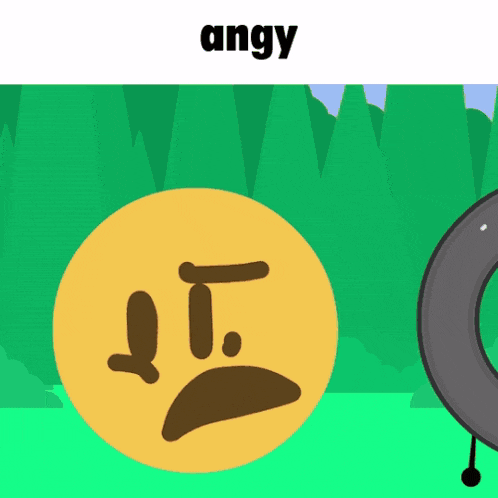 a cartoon drawing of a smiley face with the word angy above it