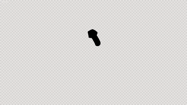 a black silhouette of a person 's head is moving on a transparent background .