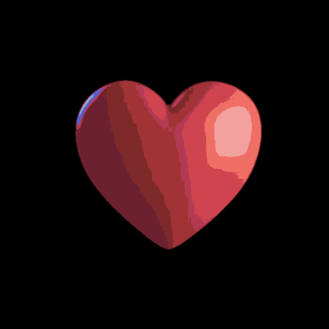 a red heart on a black background with a purple glow around it