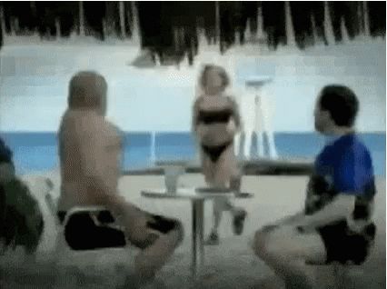 Fat Guy Tries To Impress Girl Belly GIF - Fat Guy Tries To Impress Girl Belly Beach Body GIFs