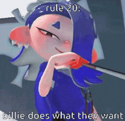 a cartoon character is holding a brush and says rule 20 billie does what they want