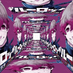 a purple background with a bunch of anime characters on it .
