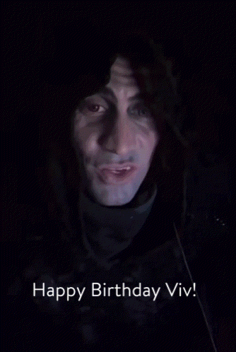 a picture of a vampire with the words happy birthday viv on the bottom