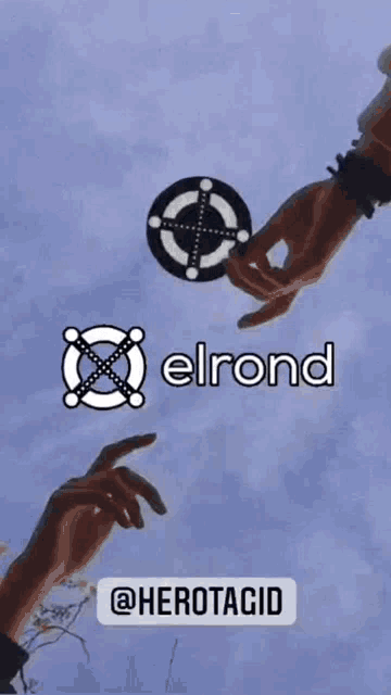 a person 's hand is reaching out towards another person 's hand with the words elrond above them