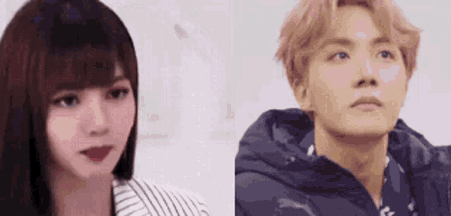 a woman and a man are standing next to each other and looking up .