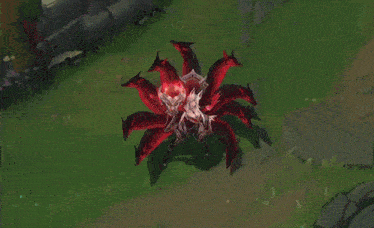 a video game scene with a red explosion coming out of it