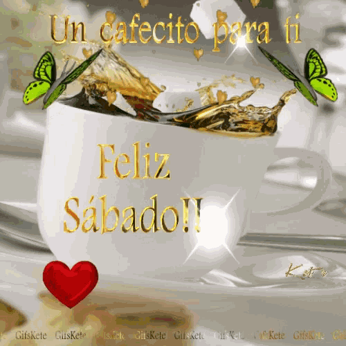 Feliz Sabado Butterfly GIF - Feliz Sabado Butterfly Coffee GIFs