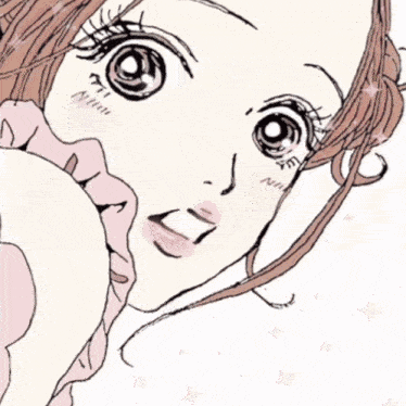 a woman with long brown hair is making a silly face with her finger on her lips