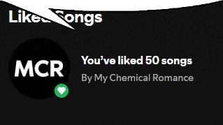 a spotify page that says you 've liked 50 songs