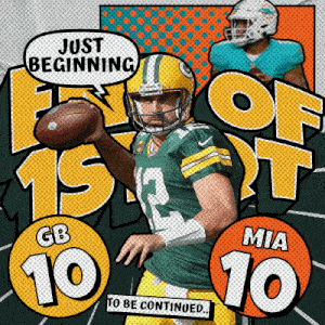 Miami Dolphins (10) Vs. Green Bay Packers (10) First-second Quarter Break GIF - Nfl National Football League Football League GIFs