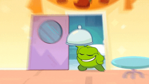 a cartoon character with a cloche on its head