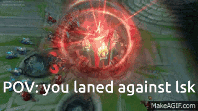 a screenshot of a video game with the words " pov you laned against isk "