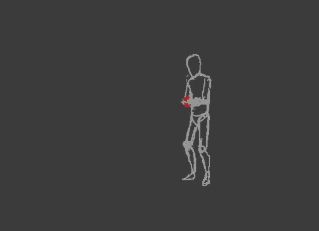 it is a silhouette of a person standing on a black background .