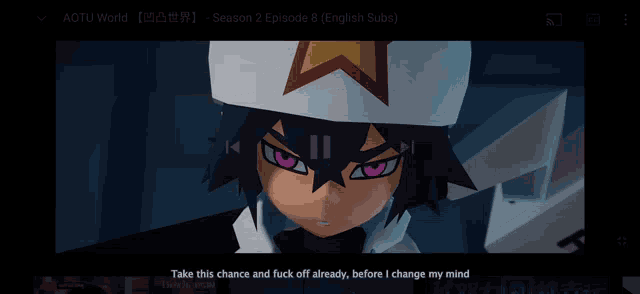 a video game character says take this chance and fuck off already