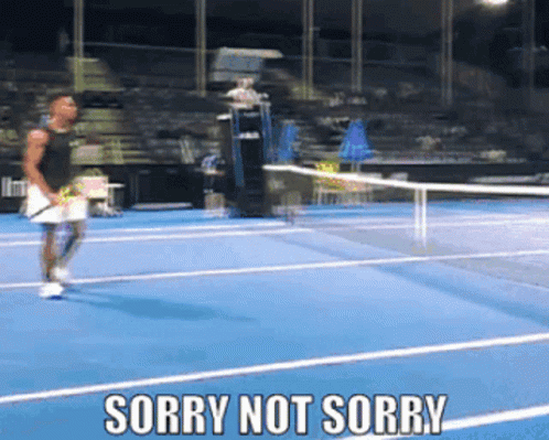 Sorry Not Sorry Tennis GIF - Sorry Not Sorry Tennis Net Cord GIFs