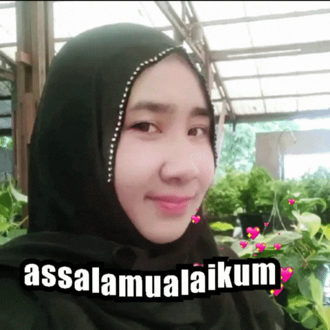 a woman wearing a black hijab with the words assalamualaikum written above her