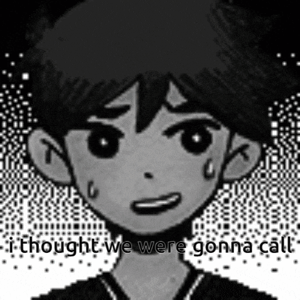 a black and white drawing of a boy with a crying face and the words `` i thought we were gonna call '' .