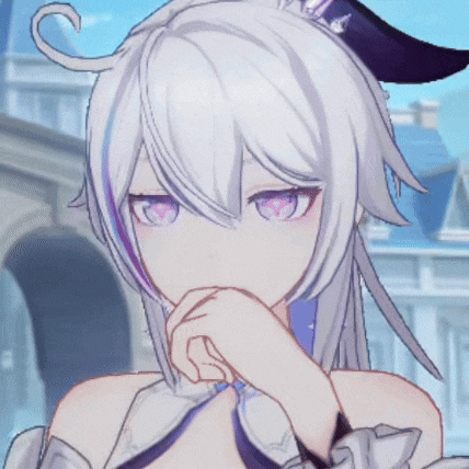 a close up of a girl with white hair and purple eyes