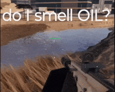 a screenshot of a video game with the words do i smell oil