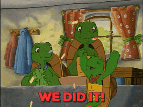 Franklin The Turtle We Did It GIF - Franklin The Turtle We Did It Celebrating GIFs