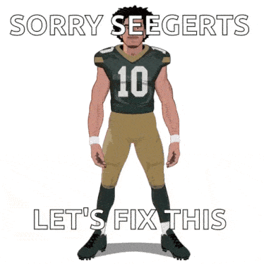 a cartoon of a football player with the number 10 on his jersey making a heart shape with his hands