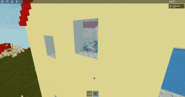 a screenshot of a roblox game shows a person sitting in a room with a window